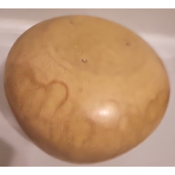 Studio Art Pottery Vase Signed Weed Pot Tan Drip Glaze Gourd Shape Simplistic - Picture 4 of 5